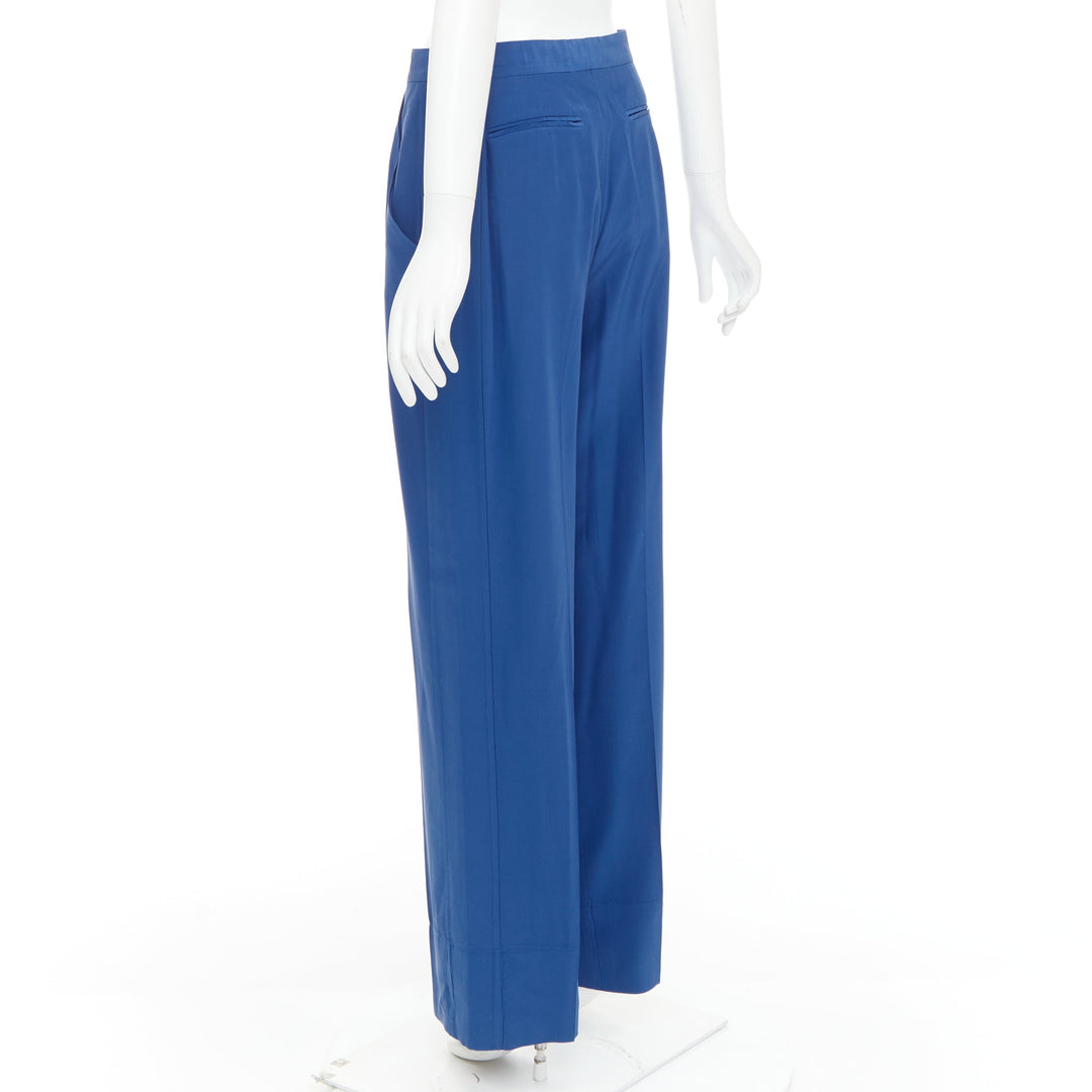 OLD CELINE Phoebe Philo French blue silky half zip tapered pants FR34 XS