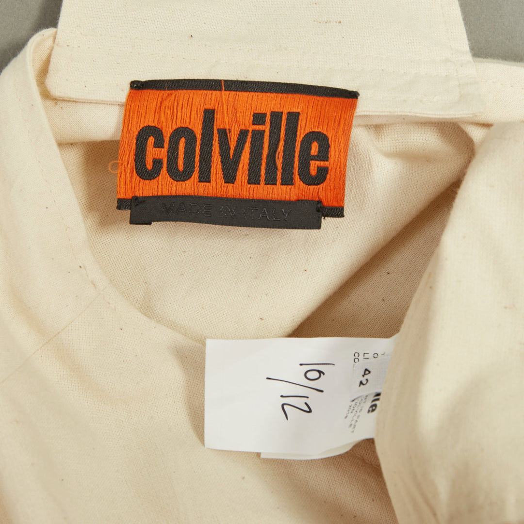 COLVILLE 2018 cream cotton twist front balloon sleeve top IT42 M