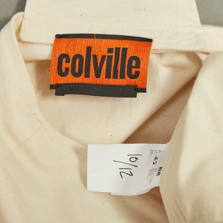 COLVILLE 2018 cream cotton twist front balloon sleeve top IT42 M