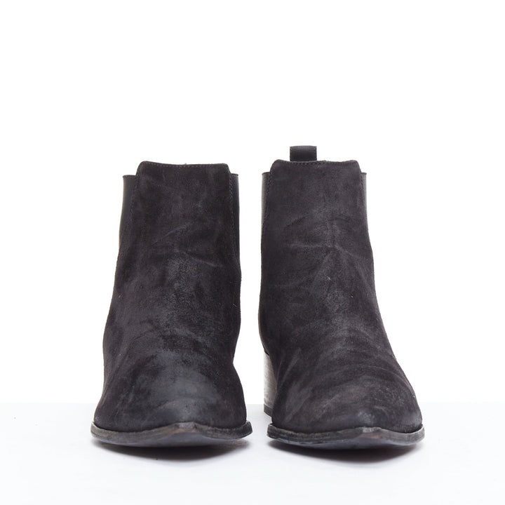 ACNE STUDIOS Jensen black suede geometric gusset boots EU38