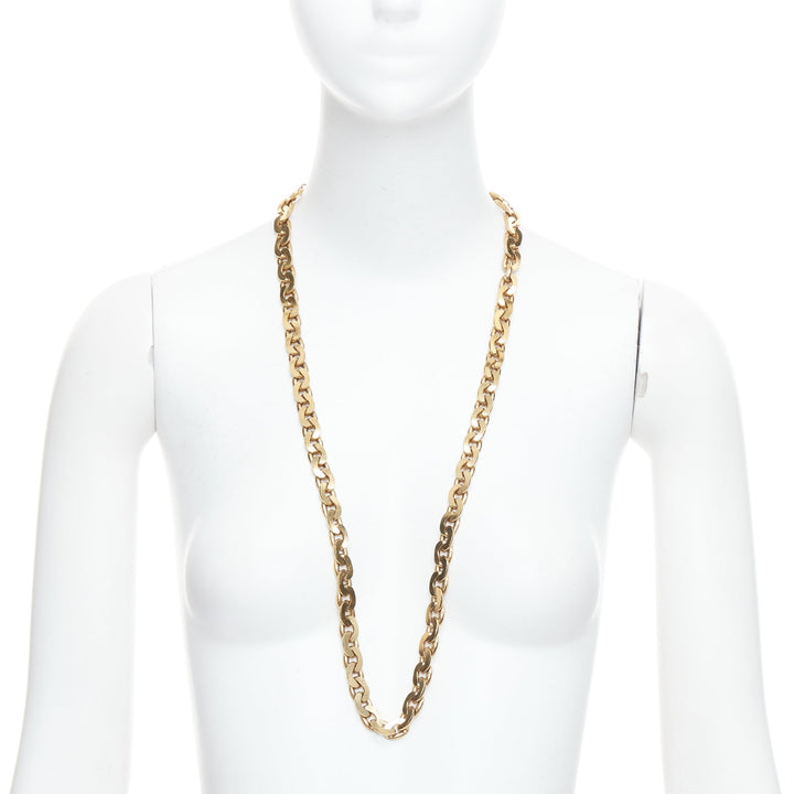 LANVIN Vintage gold multi chain hoop cuban loop necklace belt