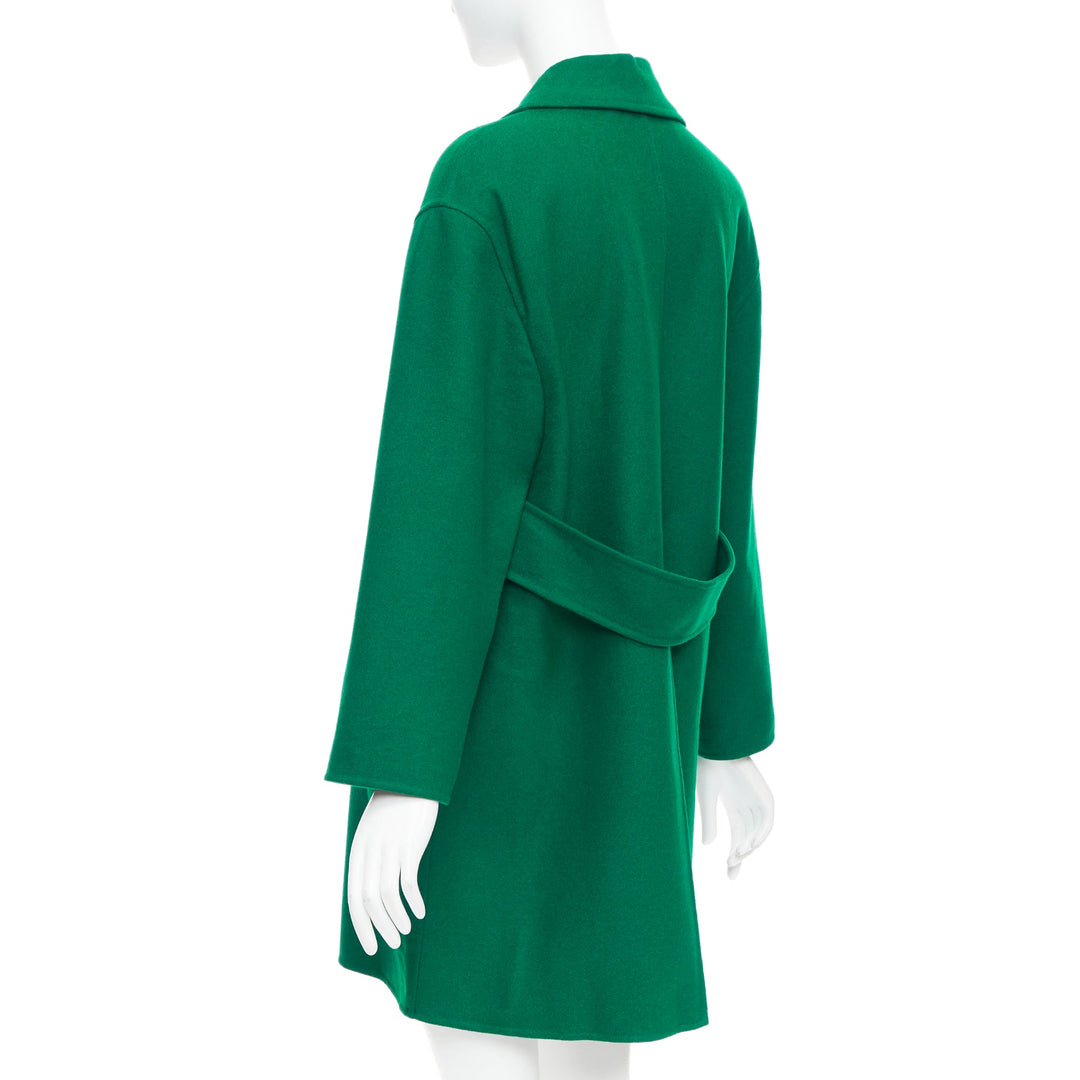 VALENTINO kelly green virgin wool blend single breasted oversized coat IT40 S