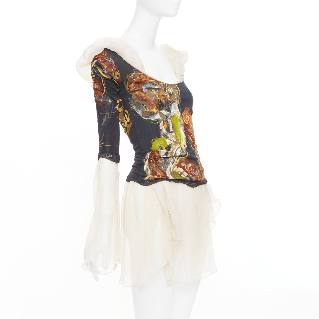 JEAN PAUL GAULTIER Vintage Maille archive sheer sheer mesh knit punk top M