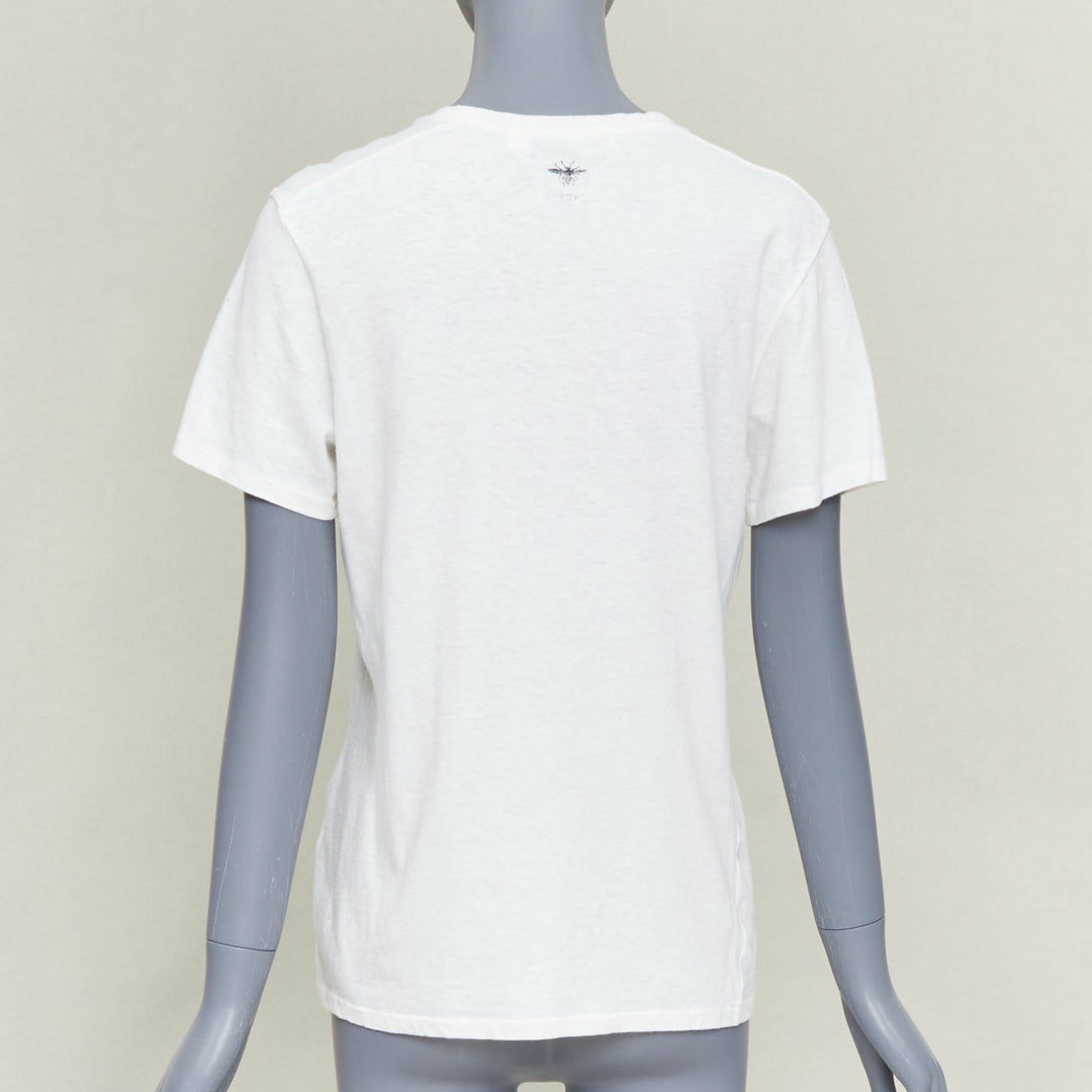 DIOR 2018 Youthquake off white cotton linen bee logo feminism activist tshirt