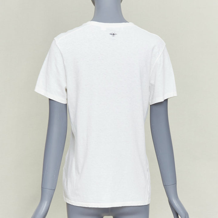 DIOR 2018 Youthquake off white cotton linen bee logo feminism activist tshirt