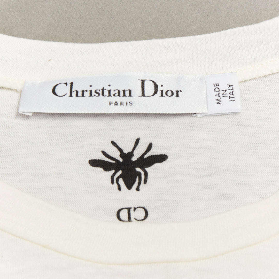 DIOR 2018 Youthquake off white cotton linen bee logo feminism activist tshirt