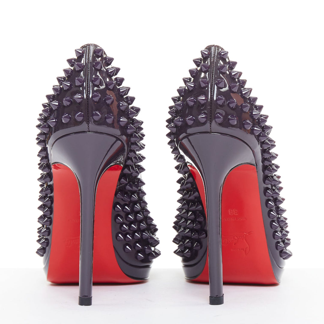 CHRISTIAN LOUBOUTIN Neofilo Spikes 120 Patent iris purple spikes platform EU38