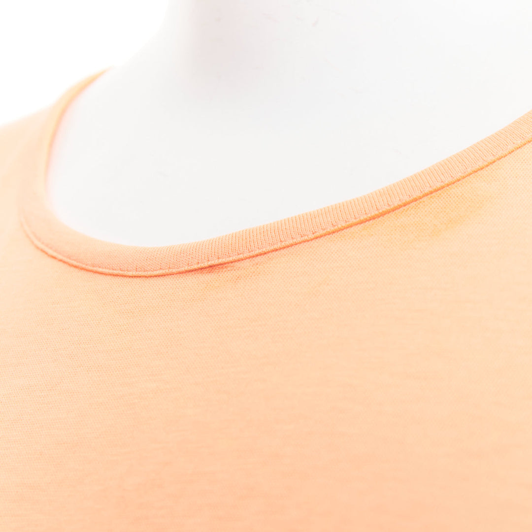 BALMAIN peach pink gold foil logo buttons shoulder sleeveless tshirt FR36 S