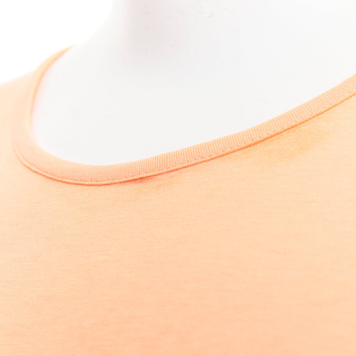 BALMAIN peach pink gold foil logo buttons shoulder sleeveless tshirt FR36 S