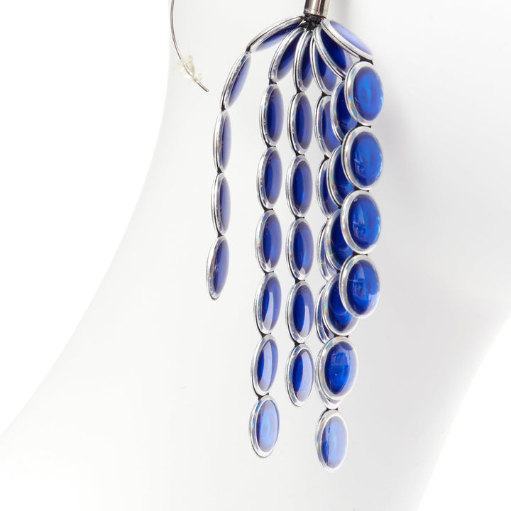 TOGA ARCHIVES blue rhinestone chandelier drop pierced earrings Pair