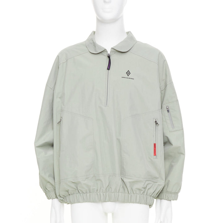 SPECIAL GUEST Easy Wide Anorak Jacket 3L gray waterproof zip utility pullover L