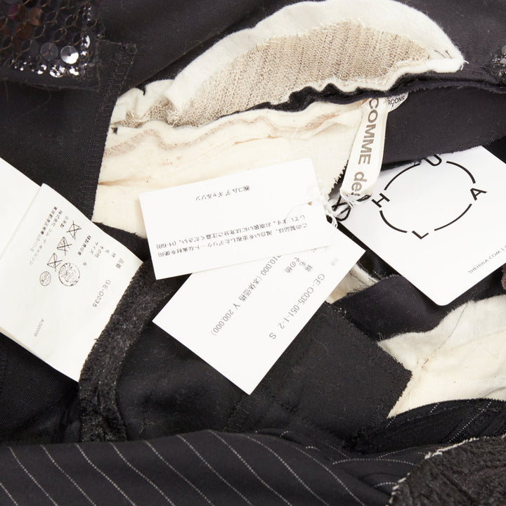 rare COMME DES GARCONS 2009 Runway black patchwork mini skirt