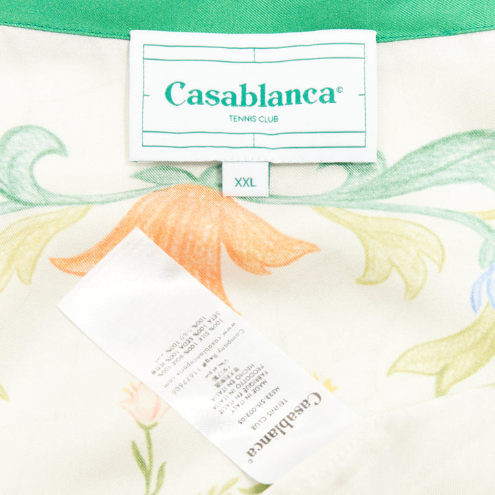CASABLANCA 2023 L'Arche Fleurie printed silk cuban collar bowling shirt top XXL
