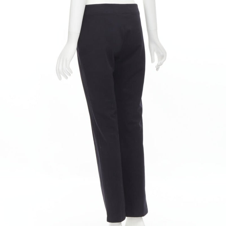 Female mannequin wearing The Row by Mary Kate and Ashley Olsen Black Modal Women Pants in Size  XS | Available at JHROP