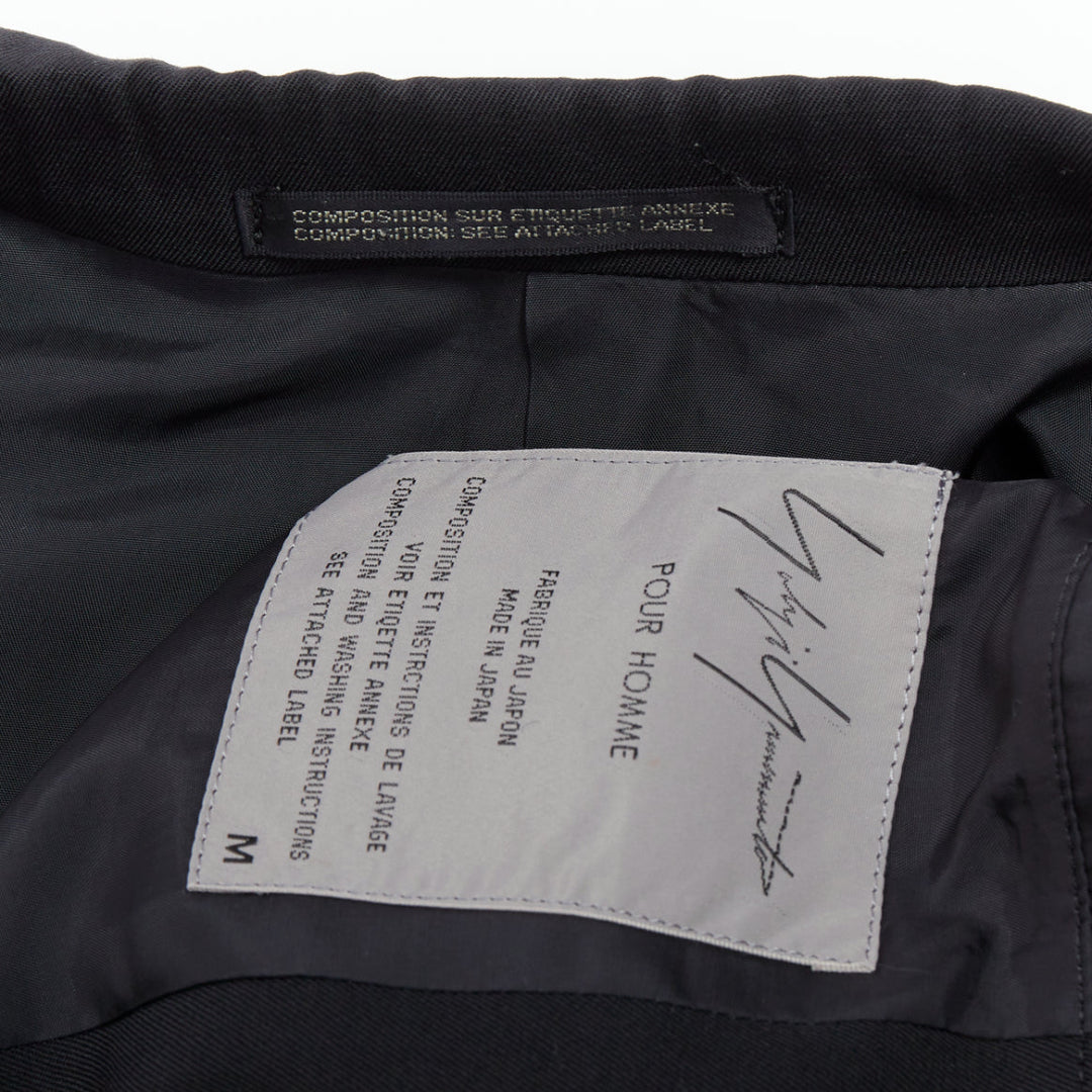 YOHJI YAMAMOTO black wool shoulder padded oversized boxy blazer M