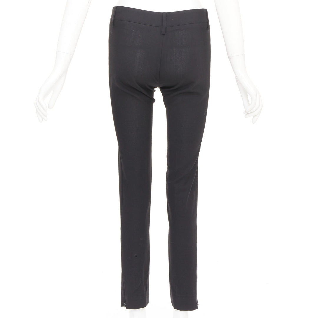 BALENCIAGA 2005 pleated front big belt loops tapered dress pants trousers FR36 S