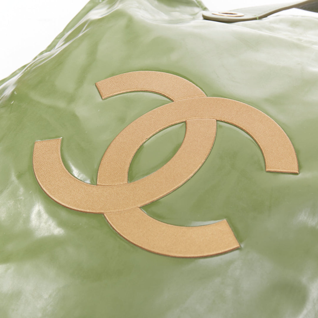 CHANEL 2011 Harrods Limited Edition Cabas green PVC North South Shopper bag