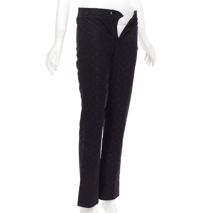 GUCCI Tom Ford Vintage GG monogram straight trousers pants IT38 XS