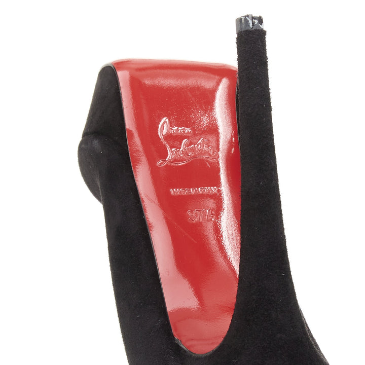 CHRISTIAN LOUBOUTIN Monicarina 160 black suede over knee platform boots EU37.5