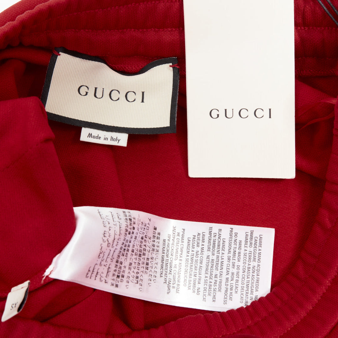 GUCCI Alessandro Michele red pleated Signature Web side track skirt XS