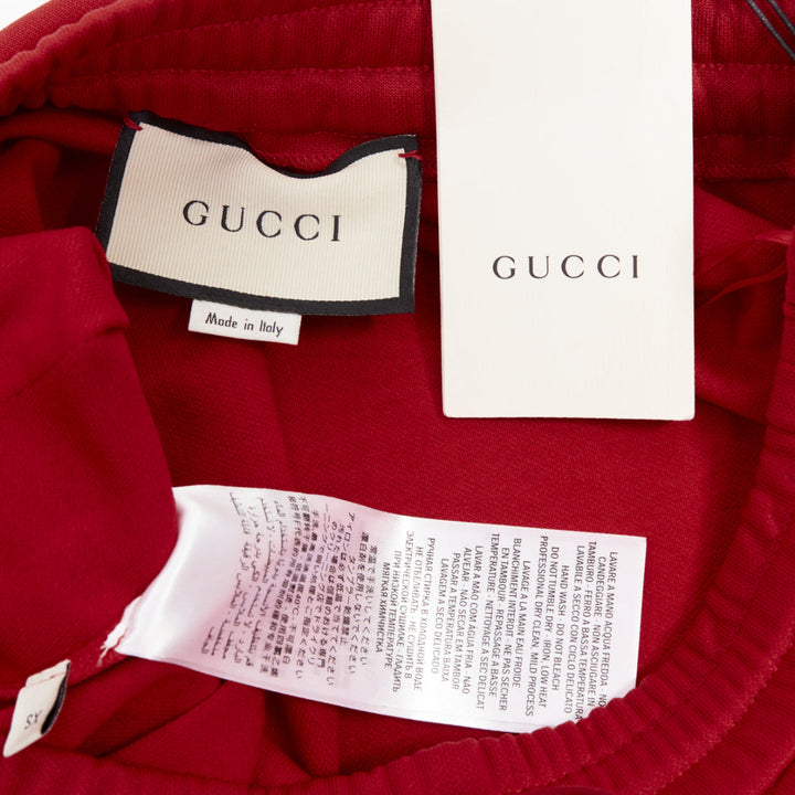 GUCCI Alessandro Michele red pleated Signature Web side track skirt XS