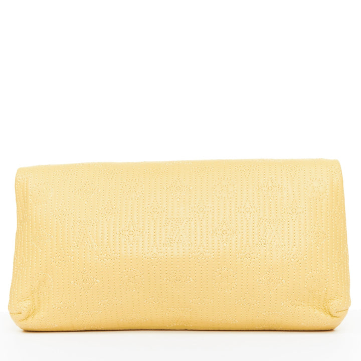 LOUIS VUITTON 2011 jaune Monogram Cuir Pochette Altair quilted leather clutch