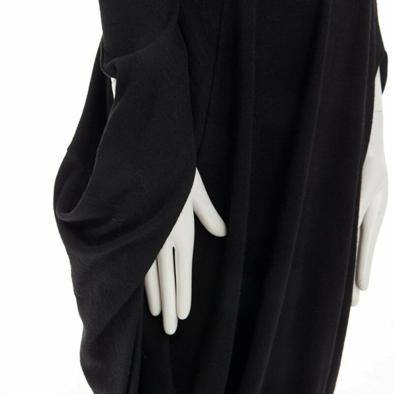 JUNYA WATANABE 2008 black wool infinity loop slit sleeves casual dress XS