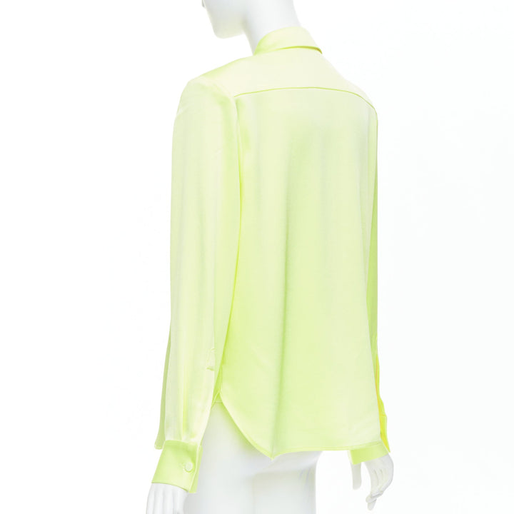 ALEX PERRY neon yellow padded shoulder button down overshirt UK8 S