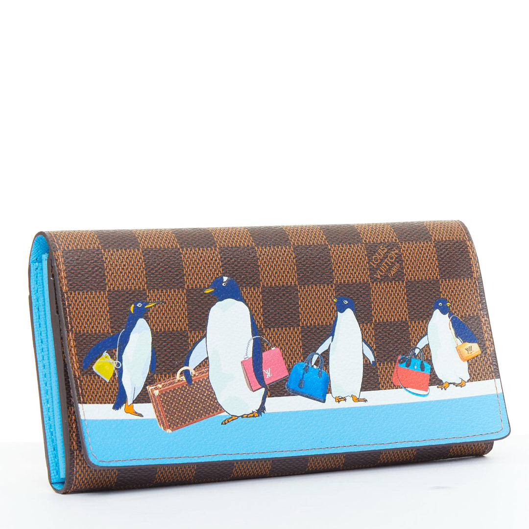 LOUIS VUITTON Sarah Christimas Animation 2017 Penguin canvas long wallet