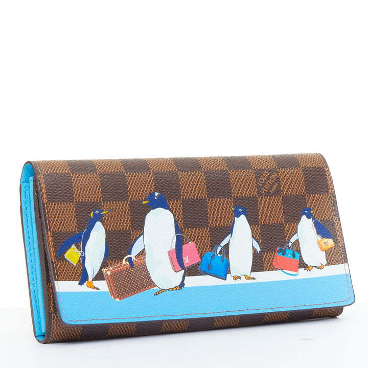 LOUIS VUITTON Sarah Christimas Animation 2017 Penguin canvas long wallet