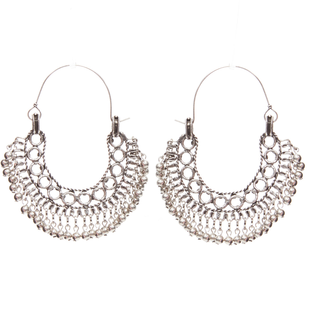 SAINT LAURENT Hedi Slimane Marrakech Folk charm ethnic silver hoop earring Pair