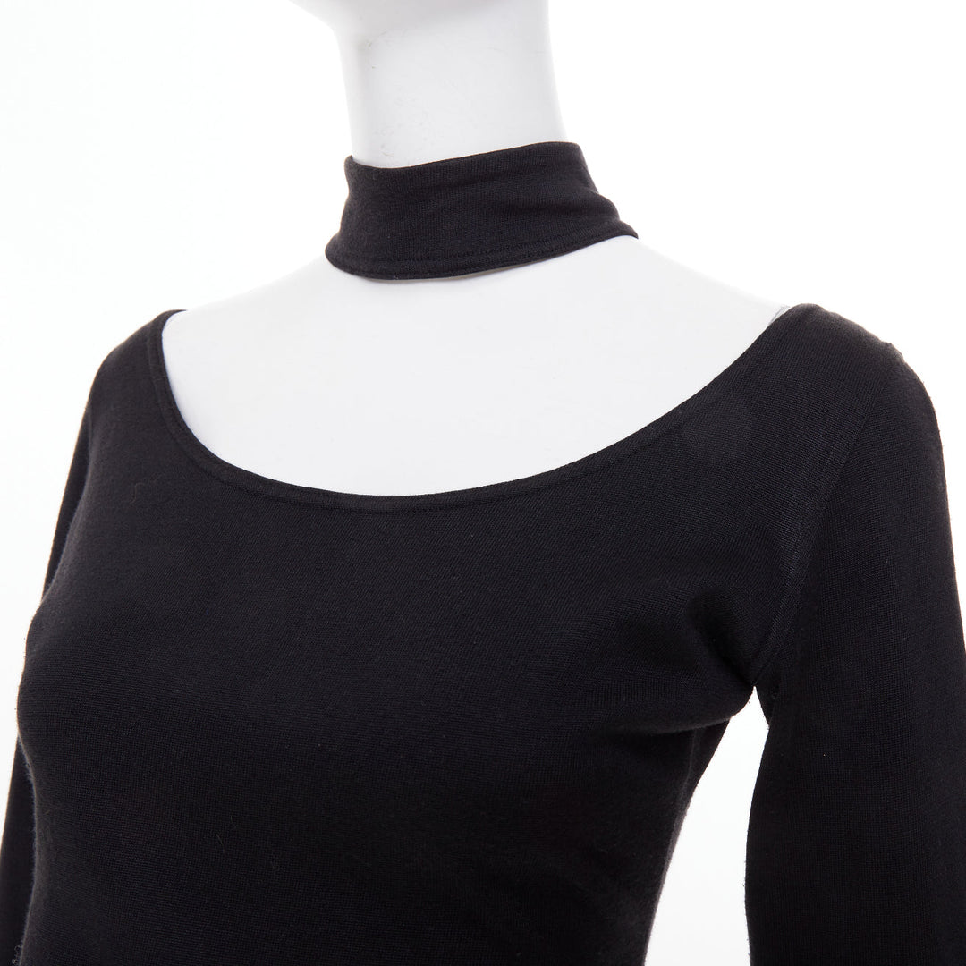 JEAN PAUL GAULTIER Vintage Junior black scoop neck choker cutout top IT40 S