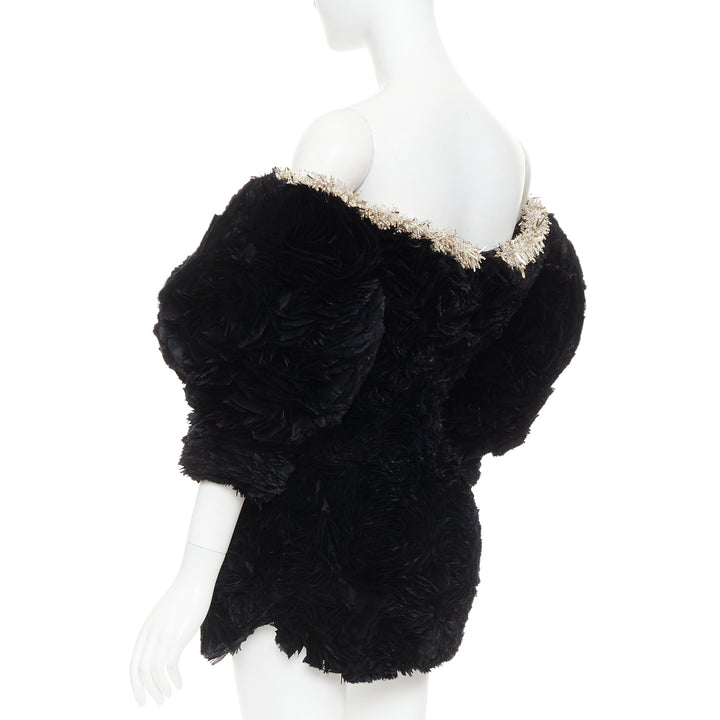 rare ALEXANDRE VAUTHIER COUTURE SS2020 Runway Lemarie laser cut feather dress