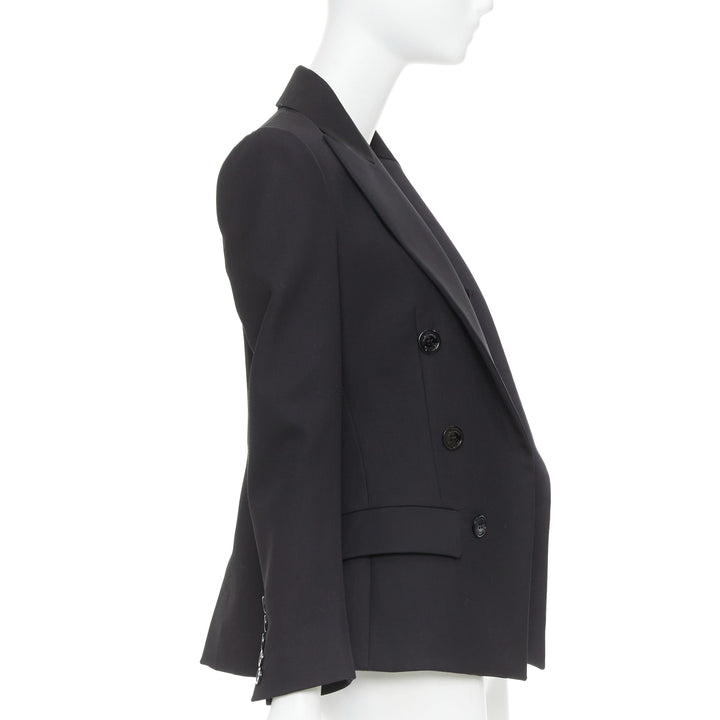 ALEXANDRE VAUTHIER COUTURE SS2021 black grain de poudre satin lapel tux jacket