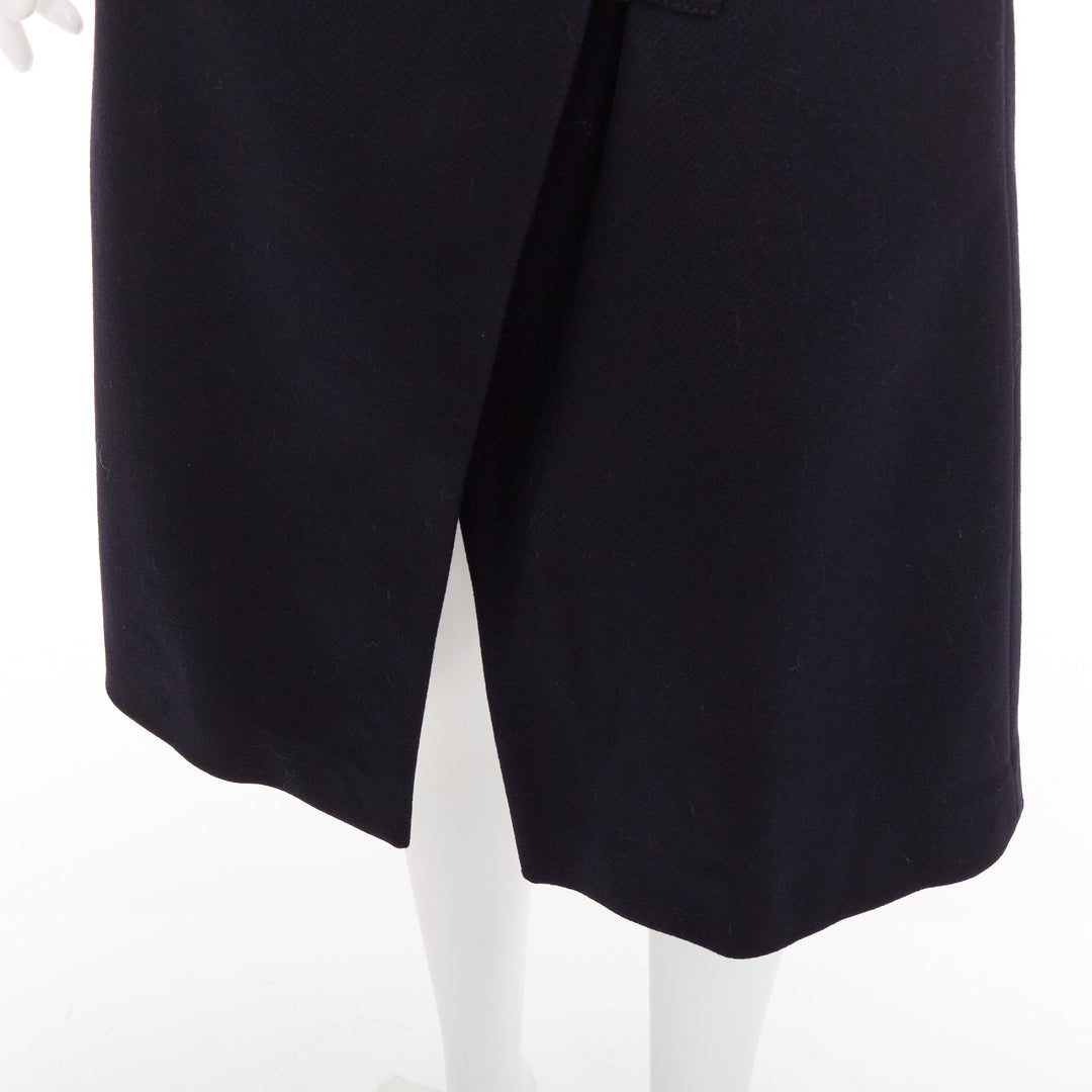 ACNE STUDIOS 2016 Panna Wool black silver asymmetric zip knee skirt FR32 XXS