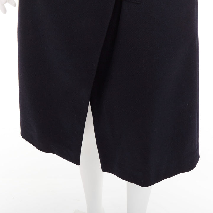 ACNE STUDIOS 2016 Panna Wool black silver asymmetric zip knee skirt FR32 XXS