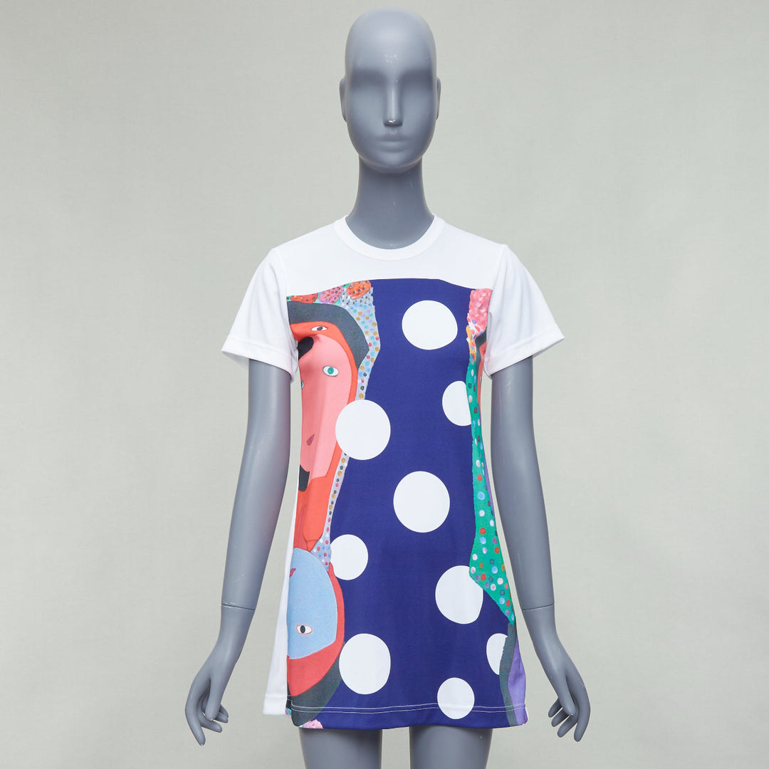 COMME DES GARCONS 2017 multicolor abstract print tunic tshirt XS
