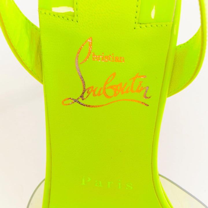 CHRISTIAN LOUBOUTIN Spikaqueen 100 yellow PVC strass degrade pump EU36.5 US6.5