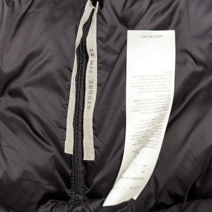 RICK OWENS 2022 Strobe black goose down oversized cocoon boxy puff bomber IT48 M