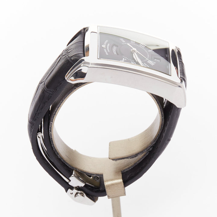 MAURICE LACROIX Pontos XL Rectangulaire Day Date steel black dial watch