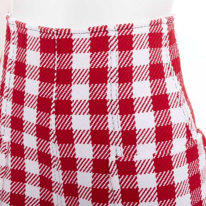PHILOSOPHY Lorenzo Serafini red white check cotton blend high shorts IT38 XS