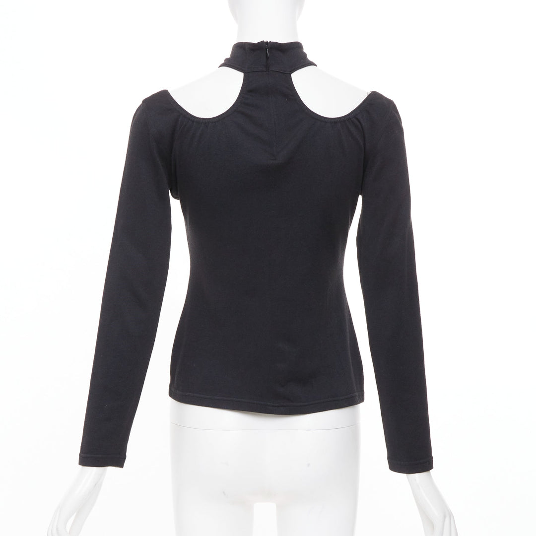 JEAN PAUL GAULTIER Vintage Junior black scoop neck choker cutout top IT40 S