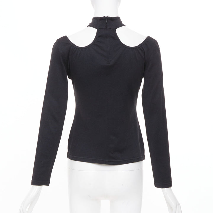 JEAN PAUL GAULTIER Vintage Junior black scoop neck choker cutout top IT40 S