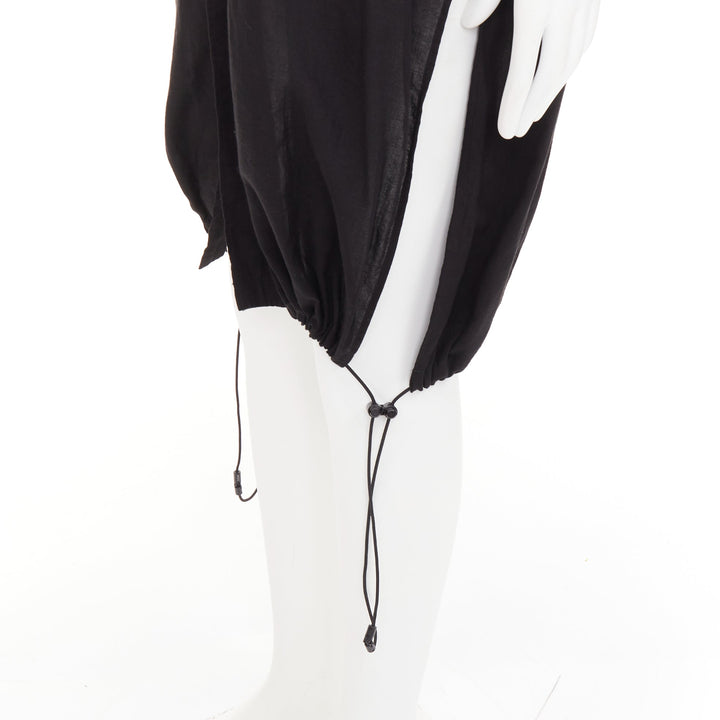 Y-3 YOHJI YAMAMOTO black hooded drawstring hem button down shirt jacket M