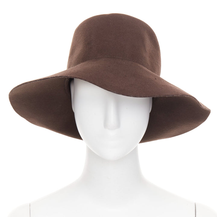 MAISON MARGIELA Line 10 brown wool felt wide brim casual floppy hat L