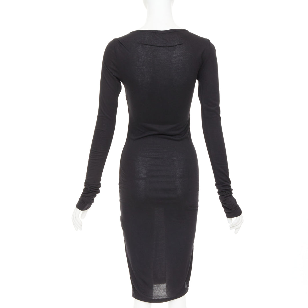 GIVENCHY black silver crystal chain fringe embellished modal dress XS