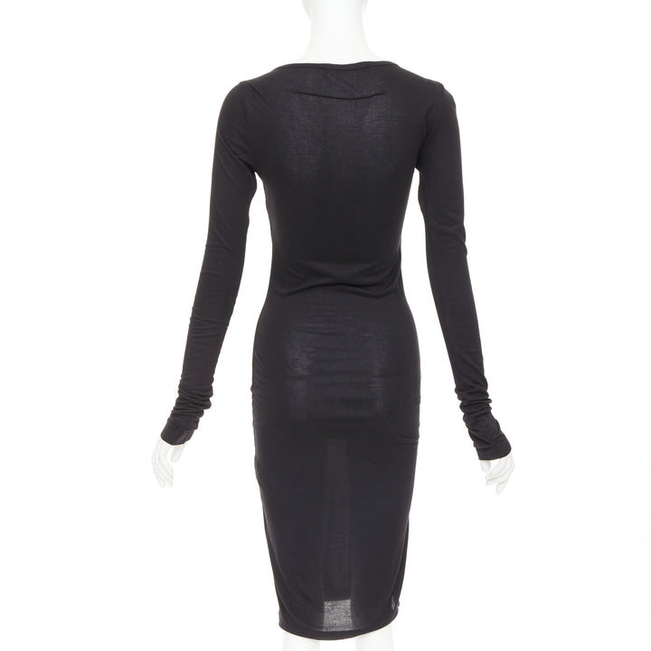 GIVENCHY black silver crystal chain fringe embellished modal dress XS