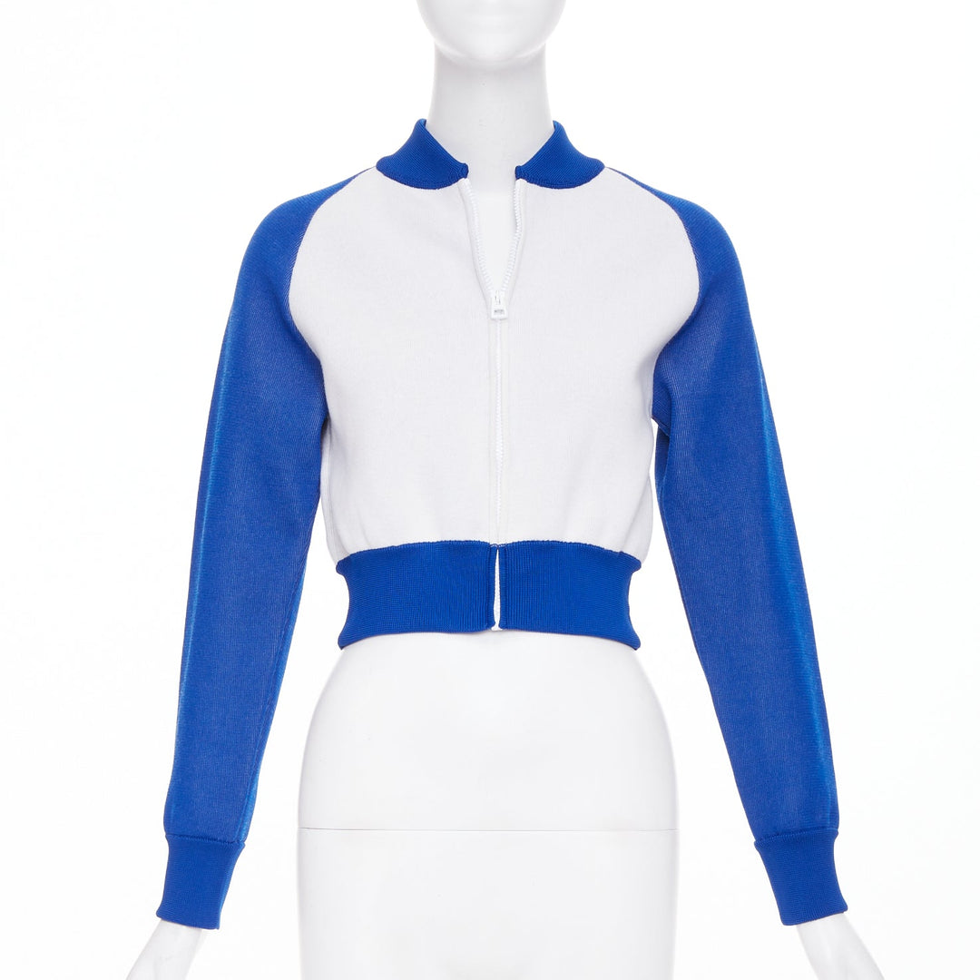 DIOR 2022 Vibe white electric blue big logo star back crop track jacket FR34 XS