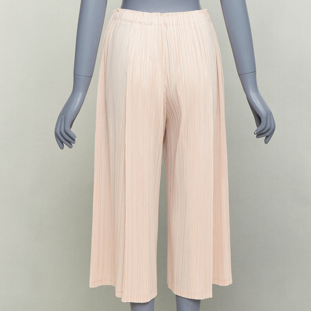 ISSEY MIYAKE Pleats Please pink plisse high waist wide mellow pants JP4 XL