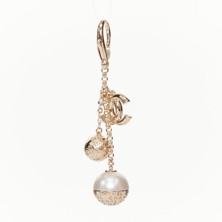 CHANEL G25B 2025 VIC Limited Gift gold pearl moon ball bag charm keychain